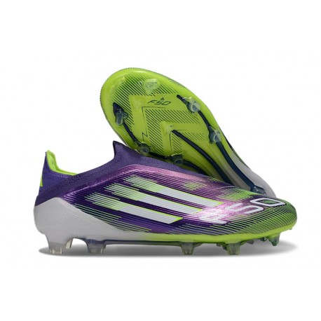 adidas F50 Elite Laceless FG Violet Rapide Blanc Ftwr Citron Lucide