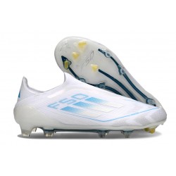 adidas F50 Elite Laceless FG Blanc Pearl Métallique Blanc