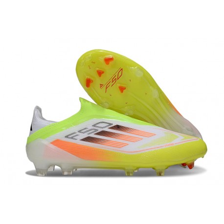 Chaussures adidas F50 Elite LL FG Jaune Blanc Orange