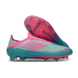 Chaussures adidas F50 Elite LL FG MESSI Aqua Flash Rose Lucide Cyan Lucide