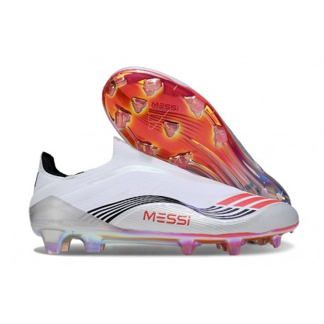adidas F50 Elite LL FG X Messi Blanc Ftwr Rouge Lucide Argent Mét