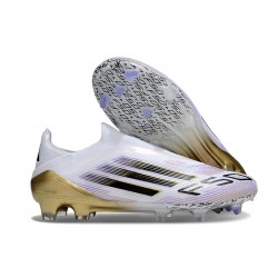 Chaussures adidas F50 Elite LL FG Blanc Noir Or Mét