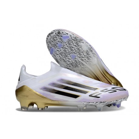 Chaussures adidas F50 Elite LL FG Blanc Noir Or Mét