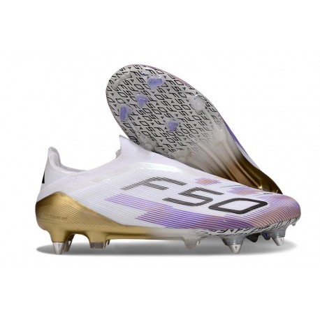 Chaussures adidas F50 Elite LL FG Blanc Violet Noir