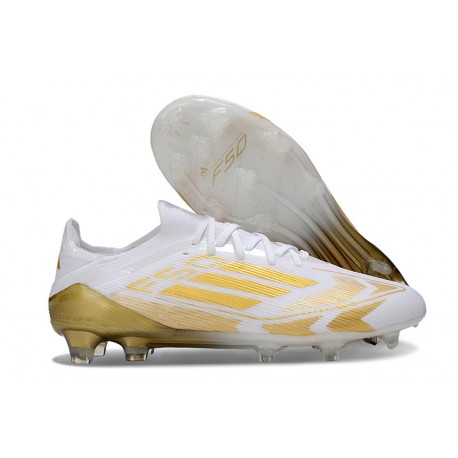Chaussures adidas F50 Elite FG Blanc Or Mét