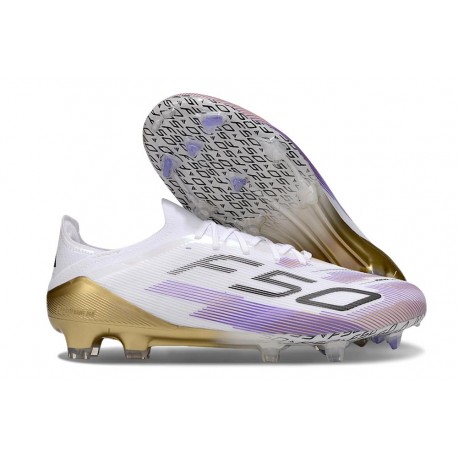 Chaussures adidas F50 Elite FG Blanc Violet Noir