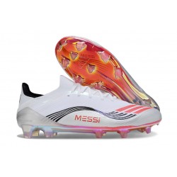 Chaussures adidas F50 Elite FG X Messi Blanc Ftwr Rouge Lucide Argent Mét