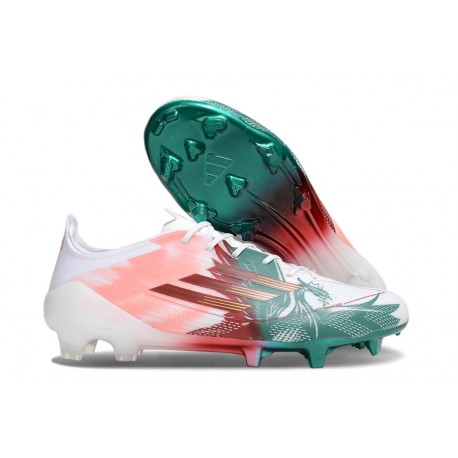 Chaussures adidas F50 Elite FG Blanc Vert Rouge