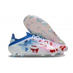 Chaussures adidas F50 Elite FG Blanc Rose Bleu