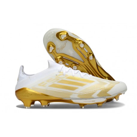 Crampons de Football adidas F50+ FG Blanc Or Mét