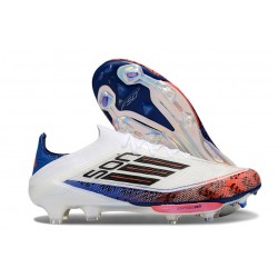 Crampons de Football Adidas F50 Elite Laceless X Son FG Blanc Noir Rouge Vif