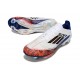 Crampons de Football Adidas F50 Elite Laceless X Son FG Blanc Noir Rouge Vif
