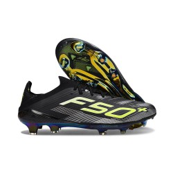 Crampons de Football adidas F50+ FG Core Noir Fer Mét. Citron Lucide