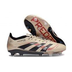 adidas Predator Elite FG Neuf Platin Métallique Noir Rouge
