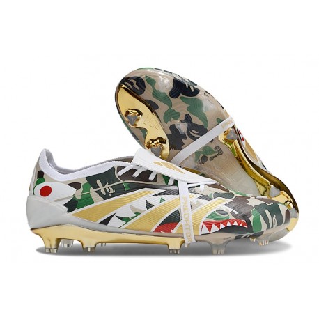adidas Predator Elite Foldover Tongue FG Blanc Vert Noir Or