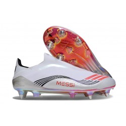 adidas F50 Elite Laceless SG X Messi Blanc Ftwr Rouge Lucide Argent Mét