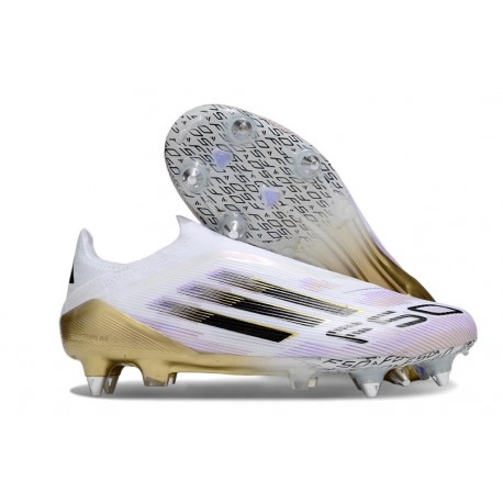 adidas F50 Elite Laceless SG Blanc Noir Or Mét
