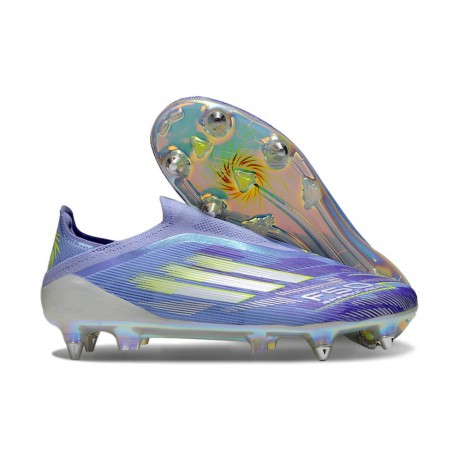 adidas F50 Elite Laceless SG Violet Rapide Blanc Ftwr Citron Lucide