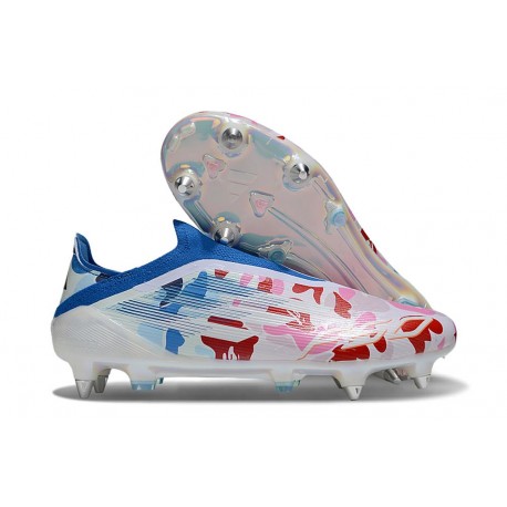 adidas F50 Elite Laceless SG Blanc Bleu Rouge