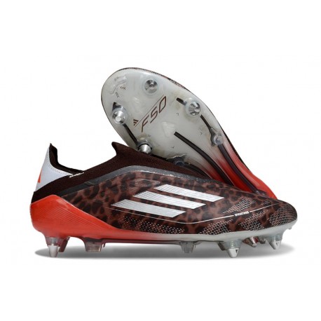 adidas F50 Elite Laceless SG Marron Blanc Rouge