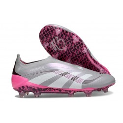 Crampons adidas Predator Elite 25 LL FG Gris Blanc Rose