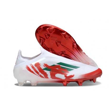 adidas F50 Elite Laceless FG Nouveau Blanc Rouge Vert