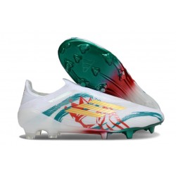 adidas F50 Elite Laceless FG Nouveau Blanc Vert Or