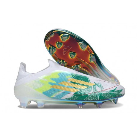 adidas F50 Elite Laceless FG Nouveau Vert Blanc Or