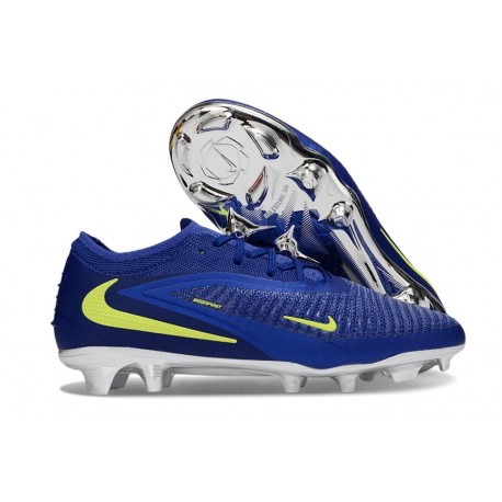 Chaussure de Foot Nike Phantom 6 L Elite FG Bleu Jaune