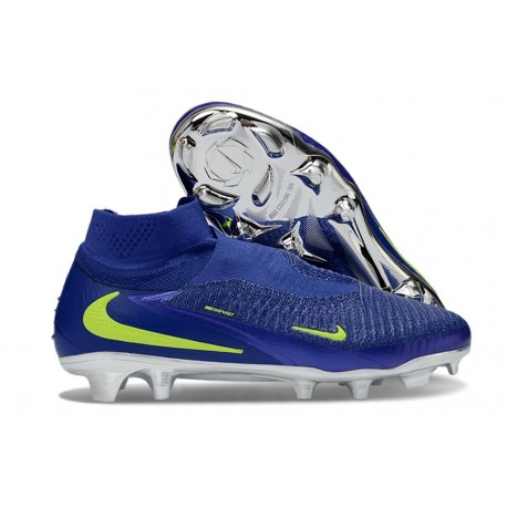 Chaussure Nike Phantom 6 Haute Elite FG Bleu Jaune