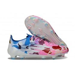 Chaussures adidas F50 Elite FG Blanc Rose Bleu