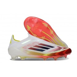 adidas F50 Elite Laceless FG Nouveau Blanc Rouge Jaune