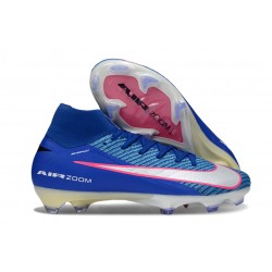 Nike Air Zoom Mercurial Superfly X Elite FG Bleu Blanc Rosa