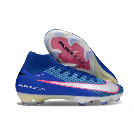 Nike Air Zoom Mercurial Superfly X Elite FG Bleu Blanc Rosa