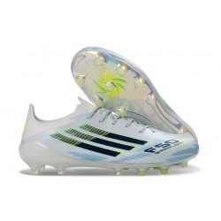 Crampons de Football adidas F50 Elite FG Blanc Bleu Noir