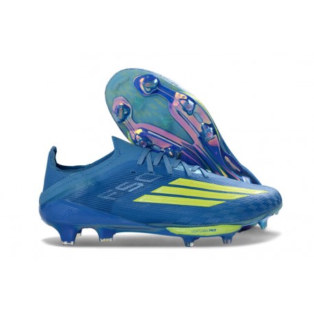 Crampons de Football adidas F50+ FG Bleu Jaune