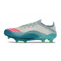 Crampons adidas F50+ FG X Messi Blanc Ftwr Rose Lucide Flash Aqua