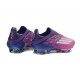 adidas Crampons F50+ Laceless Elite FG Violet Rose Blanc