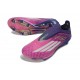 adidas Crampons F50+ Laceless Elite FG Violet Rose Blanc