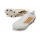 adidas Crampons F50+ Laceless Elite FG Blanc Or