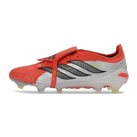 Chaussures adidas Predator 26 Elite FT FG Rouge Lucide Noir Blanc Ftwr