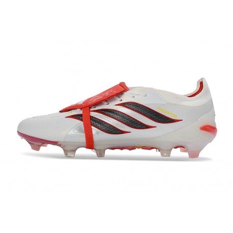 Chaussures adidas Predator 26 Elite FT FG Blanc Rouge Noir