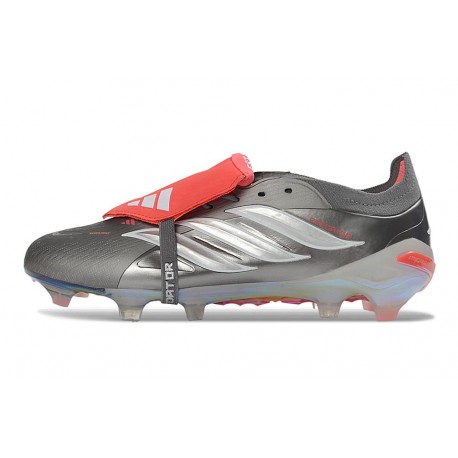 adidas Predator 26 Elite FT FG Fer Mét. Blanc Ftwr Rouge Lucide