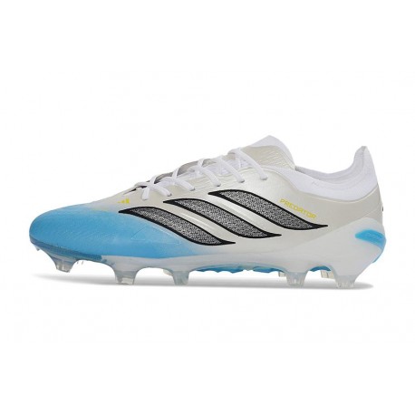 Crampons Nouveaux adidas Predator Elite L FG Blanc Bleu Noir