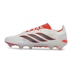 Crampons Nouveaux adidas Predator Elite L FG Blanc Rouge Noir