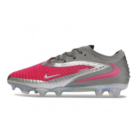 Chaussure de Foot Nike Phantom 6 L Elite FG Rose Argent Gris