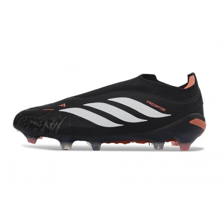 Chaussures de Football adidas Predator Elite L FG Noir Blanc Orange