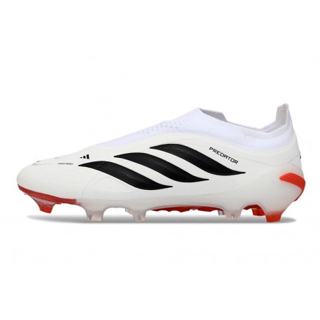 Chaussures de Football adidas Predator Elite LL FG Blanc Noir Rouge