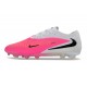 Chaussure de Foot Nike Phantom 6 L Elite FG Rose Blanc Noir