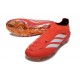 adidas Crampons Predator 26 Elite Laceless FG Rouge Blanc